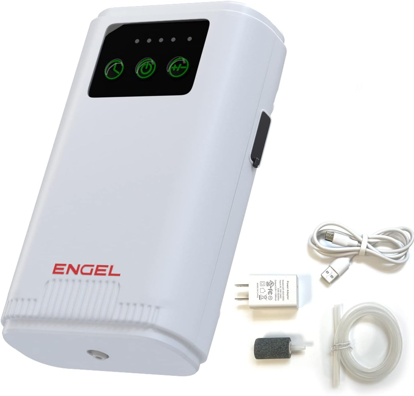 ENGEL Ultra Quiet Lithium-Ion USB Rechargeable Live Bait Aerator Pump & Bubbler with Universal Clip fits Most Bait Buckets
