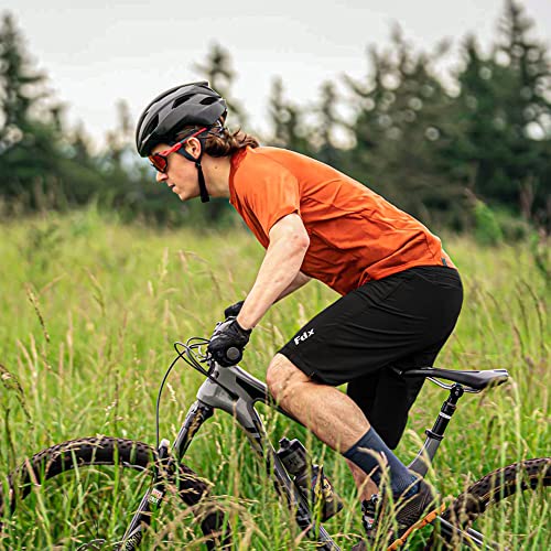 FDX Mens MTB Shorts Lightweight Mountain Bike Shorts with Removable Inner Padded Liner Breathable Quick Dry Outdoor Cycle Pants with Cargo Pockets for Sports Training Medium Black - Image 5