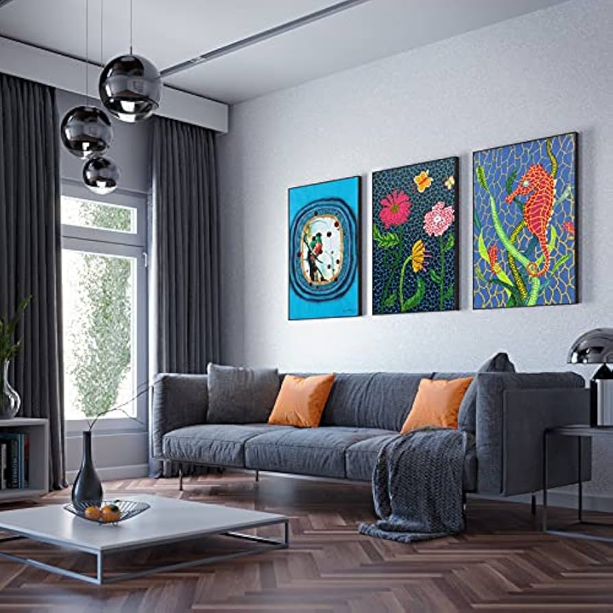 Amazon.co.jp: アートパネル 草間彌生 3枚セット飾り絵 鳥 カボチャ 花