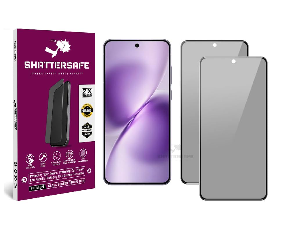 Image of Anti-Spy Privacy Tempered Glass Compatible For Oppo K13 5G [Pack of 2]. 9H Hardness, Anti-Scratch, Edge-to-Edge Protection With Easy Installation Kit & Case Friendly Fit.