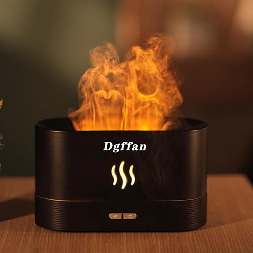 Difusor de aceite esencial, humidificador con luz de llama de 7 colores, sin agua, apagado automático, humidificador de aire, difusor para spa,