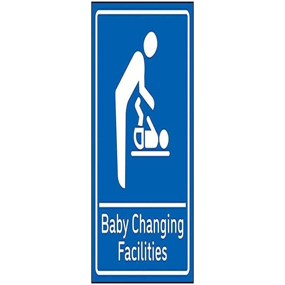 V Safety Baby Changing Facilities - 200mm x 300mm - Blue 1mm Rigid Plastic
