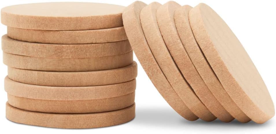 Wood Discs and Blank Tokens for Crafts, 1-3/4 x 1/8 inch Wooden Coins, Pack of 1000 Unfinished Wood Circles, by Woodpeckers
