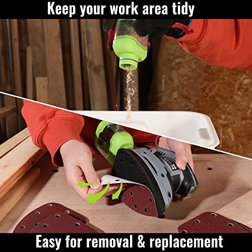WORKPRO Detail Sander, 13,000 OPM Compact Electric Sander with Dust Collector, 1.6Amp Power Sander with 15PCS Sanderpapers for Tight Spaces Woodworking by WORKPRO - Image 6