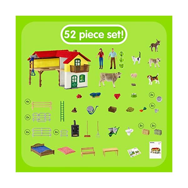 Schleich 42407 Farm World Spielset - Bauernhaus mit Stall und Tieren, Spielzeug ab 3 Jahren & 42528 Farm World… – Bild 5