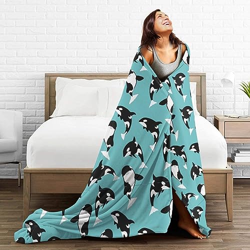 Laiue BLACK-245 Whale Orca Soft Cozy Luxury Bed Blanket Microfiber Fleece Blanket All Season Lightweight Throw thumb #6