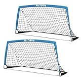 RUNBOW 6x4 ft Portable Kids Soccer Goal for Backyard Practice Soccer Net Set of 2 with Carry Bag (6x