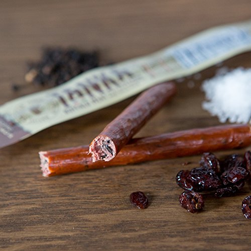 Tanka Bison Pemmican Meat Stick with Buffalo & Cranberries By Gluten Free, Grass Fed Beef Jerky Alternative, Slow Smoked Original, 1 Oz, Pack Of 12