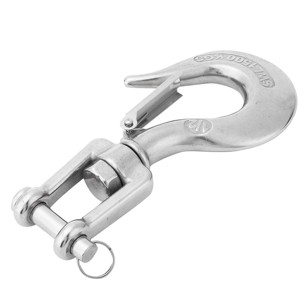 Yuezhongoo Stainless Steel Swivel Jaw Hook Heavy Duty Boat Kayak Accessory (1/2?)