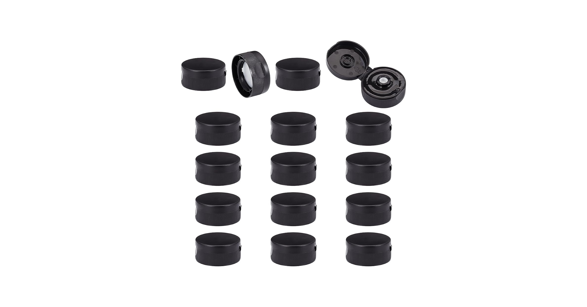 Amazon｜OLYCRAFT 16個 ボトルキャップ ブラック フリップトップ