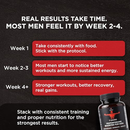 Image of Testosterone Booster for Men (120 Caps) - T-GAINS TRT Testosterone Supplement for Men - Boosts Muscle Growth, Strength, Energy & Endurance - Prime Total Test Booster & Max Anabolic Estrogen Blocker