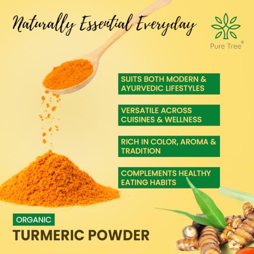 Image of Pure Tree Certified Organic Haldi Powder | 80 g | Glass Jar | Turmeric Powder | Spice Masala Powder Raw for Milk | Strong Antioxidant