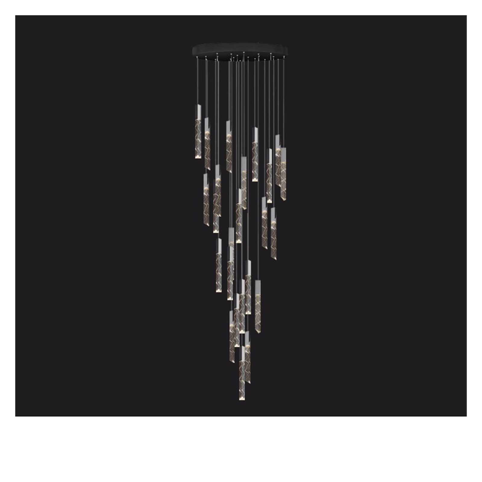 LYMSXAZOU LED Crystal Chandelier Modern Loft K9 Duplex Stair - Luxury Pendant Lamp for Living Room Hotel Ceiling Hanging Light