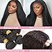 Kinky Straight Bundles Human Hair 18 20 22 Inch Yaki Straight Bundles Real Human Hair Bundles 100% Unprocessed Brazilian Hair Deals Kinkycurly Human Hair Extensions Quick Weave Natural Black
