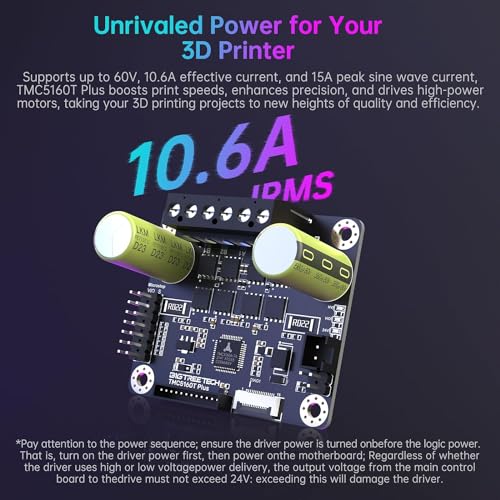 BIGTREETECH TMC5160T Plus V1.0 Schrittmotortreiber 8 V-60 V StepStick SPI Leiser Hochgeschwindigkeitsdruck für Marlin/Klipper/RRF Firmware Manta M8P V2.0/V1.0, Octopus Pro Steuerplatine (ohne Gehäuse)