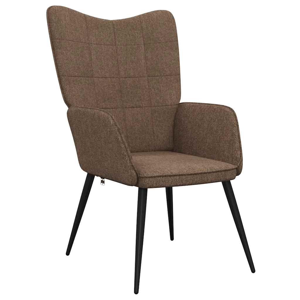 Sillón de relax de tela marrón, moderno sillón acento para salón y dormitorio, cómodo sillón de lectura con estructura de acero, cómodo sillón para relajarse