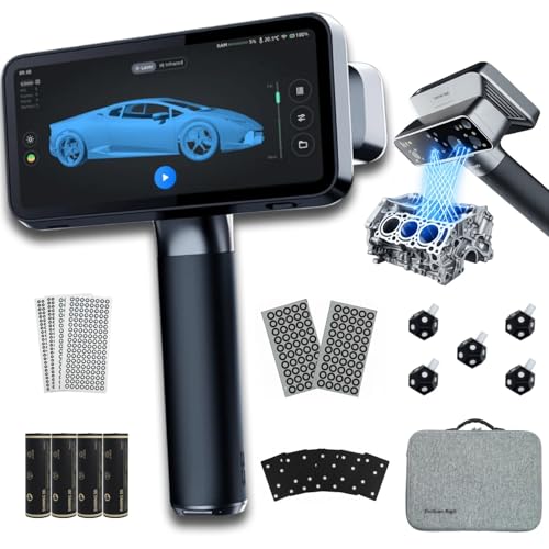 Shining3D [ EinScan Rigil Wireless 3D Scanner ] Built-in Computing, 0.04mm Accuracy, 0.05mm Resolution, 50 Laser Lines with Scanning Software for Reverse Engineering, Manufacturing, Art and Design