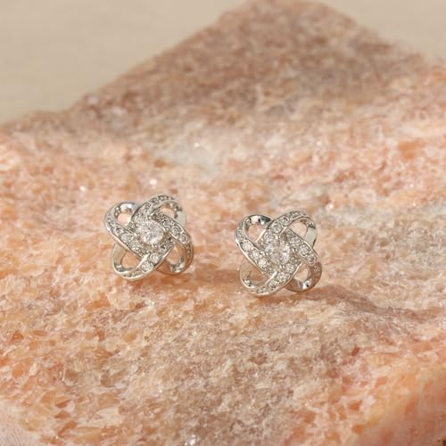 1/4/5/6Pcs Bridesmaid Proposal Gifts,18K Stud Earrings, Love Knot Bridesmaid Earrings from Bride for Wedding Day2