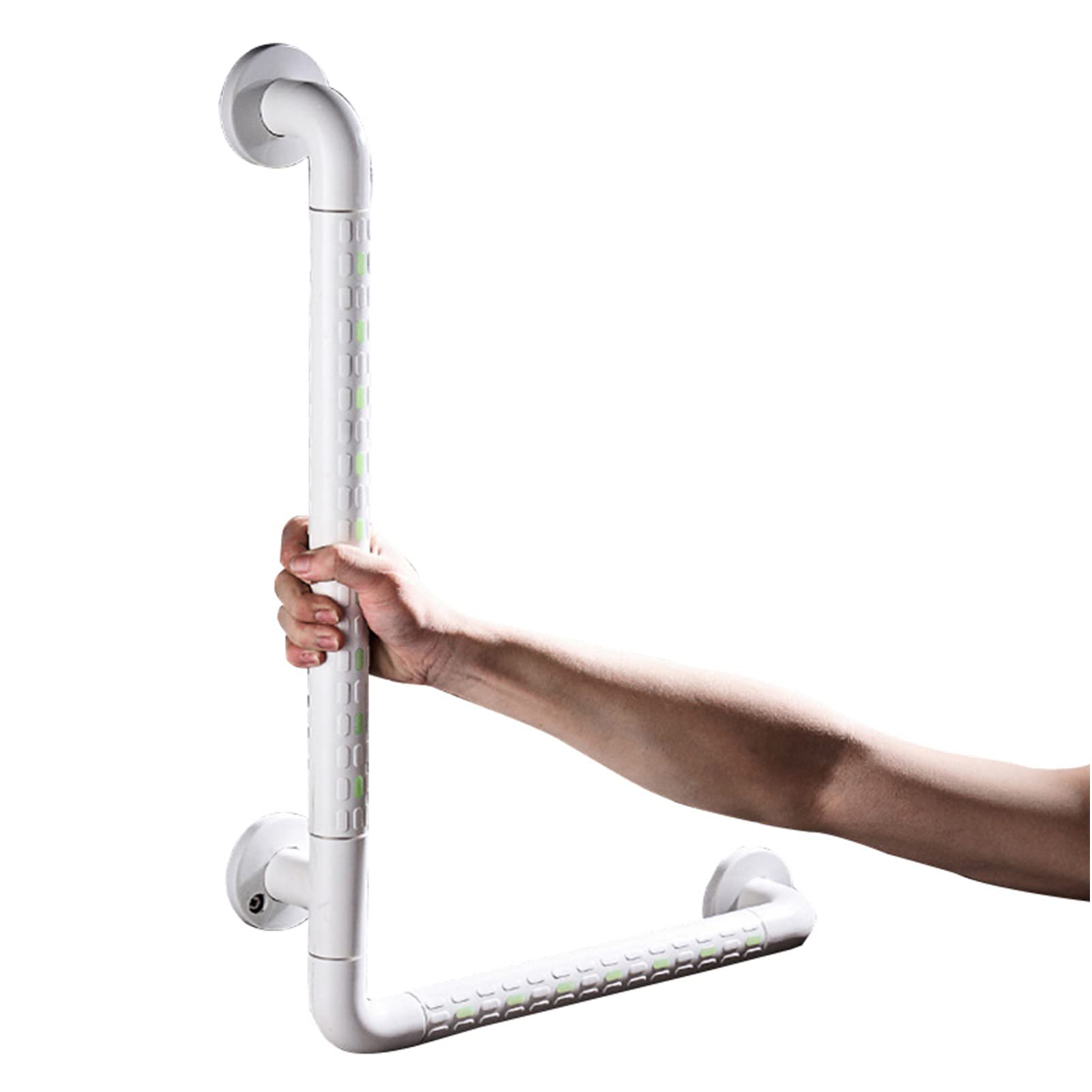 Main courante Barre de sécurité pour salle de bain pour handicapés, barres d'appui d'angle en forme de L Toilettes Douche Antidérapant Salle de bain Tenture murale Personnes âgées handicapées Poigné