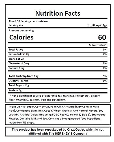 CrazyOutlet Tootsie Roll Pops Lollipops Hard Candy Original Assorted Fruit Flavors, Bulk Pack 2 Pounds (46 Count)