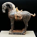 Large Ornaments 8.1' Chinese Tang Dynasty Sancai Pottery War-Horse Zodiac Wealth Statue Large Ornaments