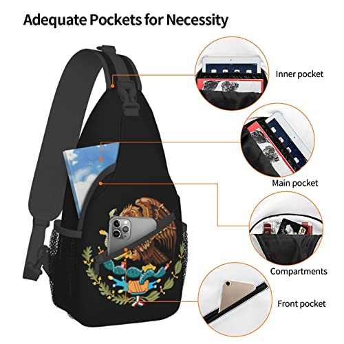 Mochila tipo bandolera unisex negra miniatura 5