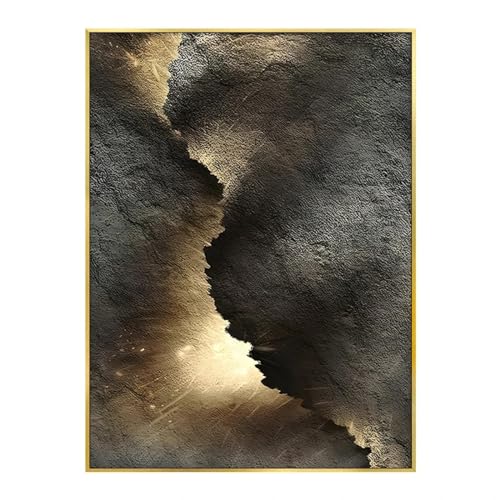 Art abstrait doré rock light et peinture moderne pour mur de salon - 5