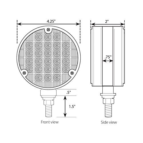 Luz LED peana doble cara ámbar/rojo 4 pulg. para camión miniatura 6