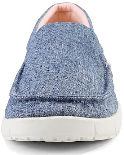 Image of COOJOY Women's Casual Lightweight Stretch Boat Canvas Slip on Shoes Breathable