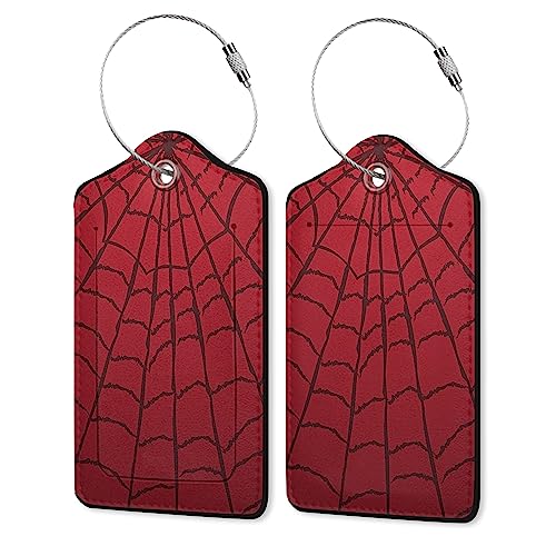 Leather Luggage Tag Spider Web