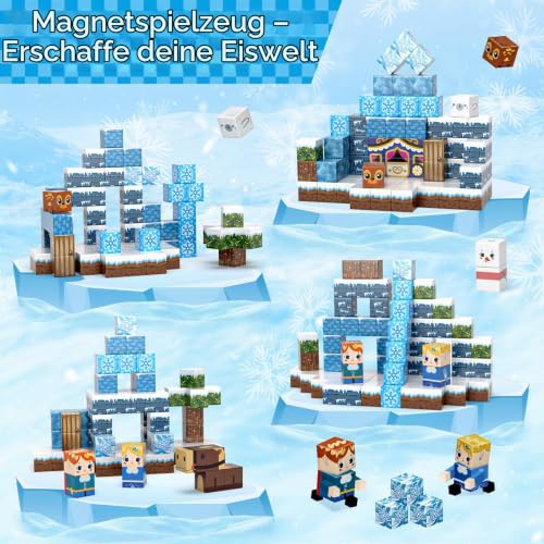 Magnetbausteine 100 Teile - Magnetisches Bauspielzeug für Kinder ab 3 Jahren - STEM Lernspielzeug mit Kreativitätsförderung- Geschenk für… – Ansicht 3