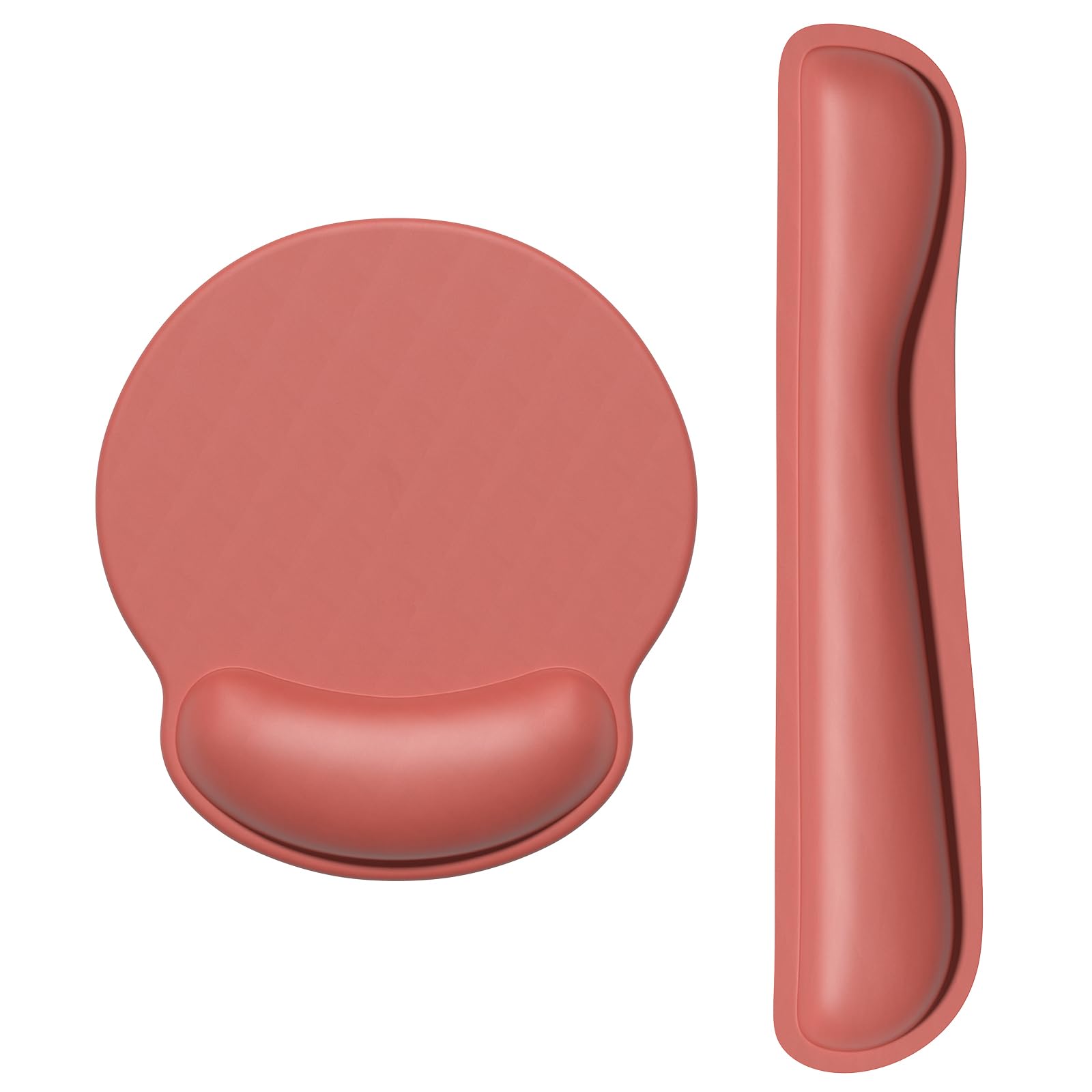 Dapesuom Keyboard Wrist Rest and Mouse Pad with Wrist Support, Memory Foam Cushion for Keyboard and Mouse Set, Ergonomic Desktop Pad Rests with Non Slip Base for Easy Typing & Pain Relief, Indian Red
