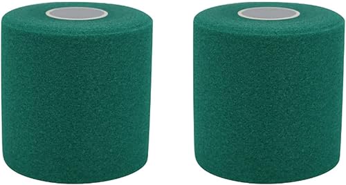 OBTANIM 2 rollos de cinta deportiva de espuma para codo, rodillas y tobillos, sin látex (verde oscuro)