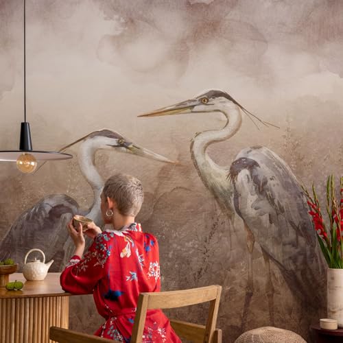 Papier peint oiseaux élégants avec impression de haute qualité Tulup