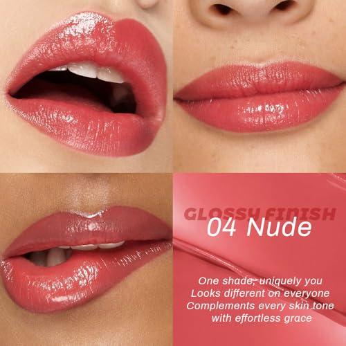 Image of Honey Lipstick Tinted Lip Balm - Shine Moisturizing Lipstick for Women, Natural Nourishing Hydrating Lip Gloss Stain for Dry Lips, Tint Sheer Lightweight Makeup, Vegan - 2Pc Honey & Nude