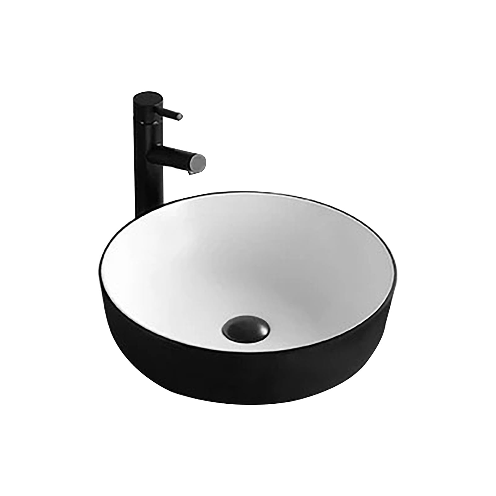 ASerZenith Bathroom Vessel Sink Vanity, Modern Above Counter Sink Bowl With Pull-Down Faucet, Wash Sinks Basin Ceramic Easy To Install, For Cabinet Lavatory Vanity Cloakroom(B)