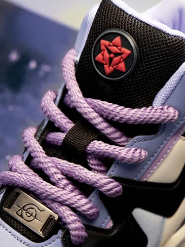 Image of The Souled Store Naruto Shippuden: Sasuke Men and Boys Purple PU Upper Lace Up High Top Sneakers