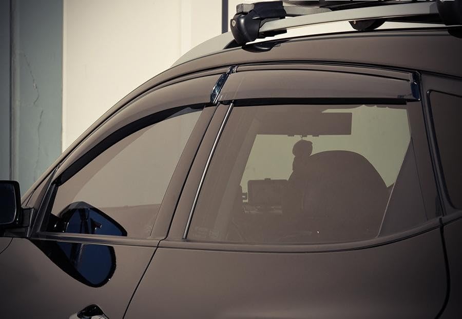 WellVisors Window Visors Wind Deflectors Compatible with Hyundai 2010-2015 Tucsun with Black Trim Rain Guards 3-847HY003