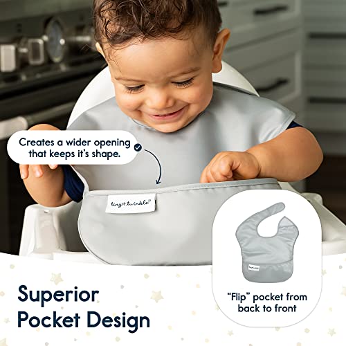 image for Tiny Twinkle Mess Proof Baby Bibs for Eating – Waterproof, Wipeable 