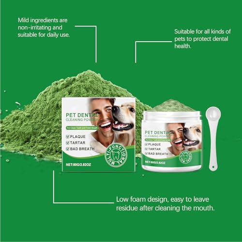 Poto de limpeza de dentes de cachorro, pó de cachorro para os dentes - Removedor de manchas de limpe