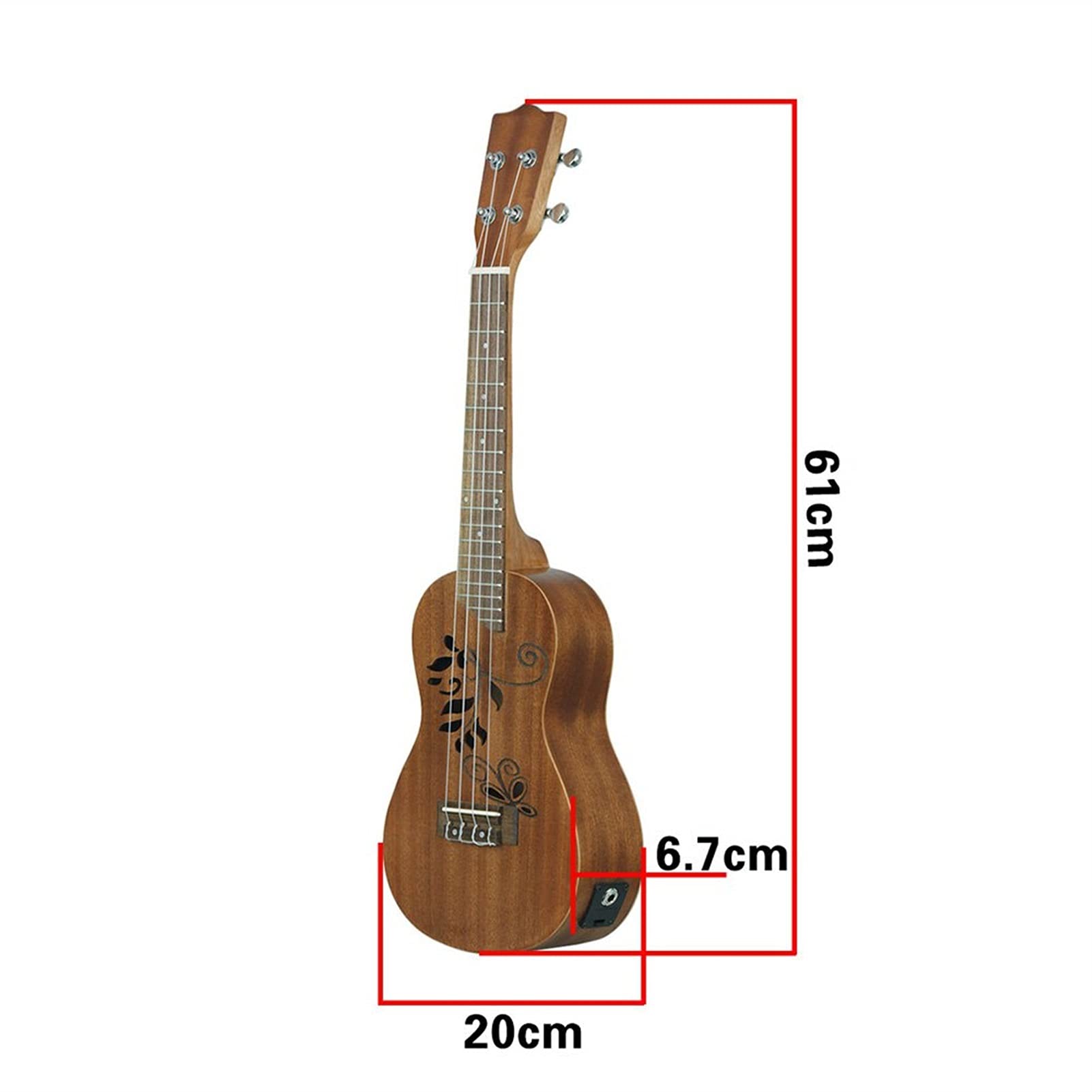 Ukulele koncertowe Początkujący Ukulele 24- calowy Hawajski Gitara Instrument Muzyczny 4 Struny Sapele Koncert Akustyczna Ukulele Pusta Rzeźbione Shell Gitara (Color : Ukulele)