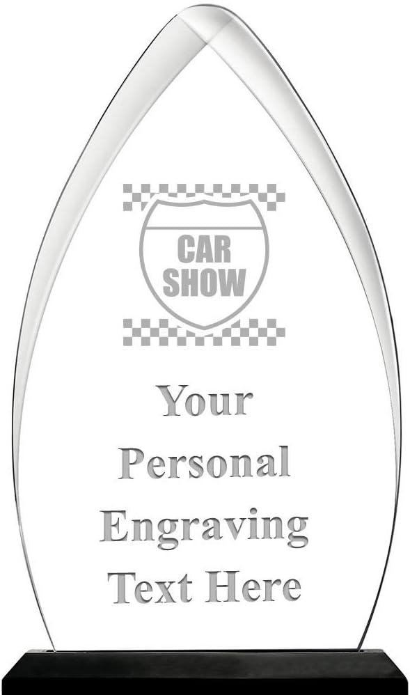 Crown Awards Car Show Acrylic Award, 6.75" H Personalized Car Show Award with Custom Engraving