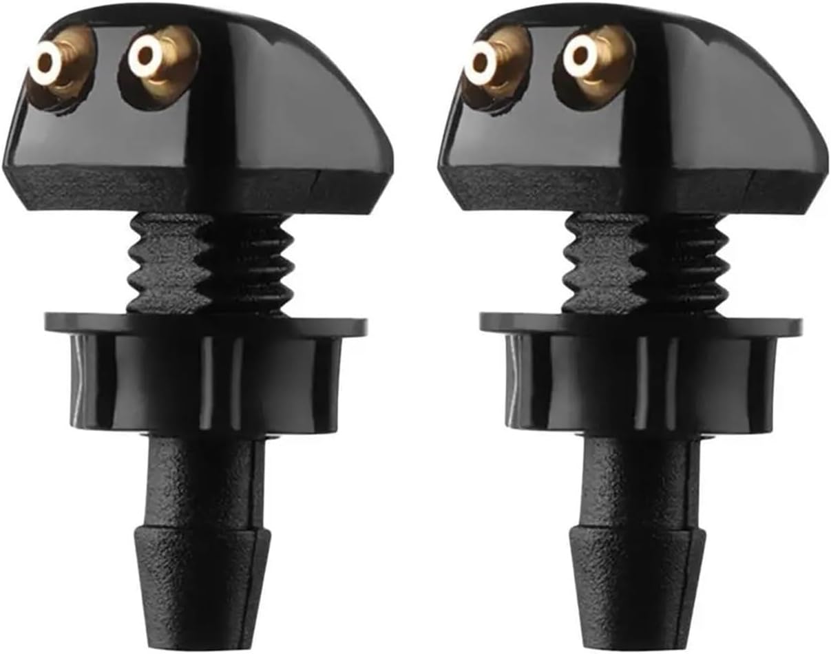 Front Windshield Washer Jet 2pcs Universal Front Windshield Washer Wiper Nozzle Sprayer Sprinkler Water Spout Outlet for Car Auto Replacement Accessories