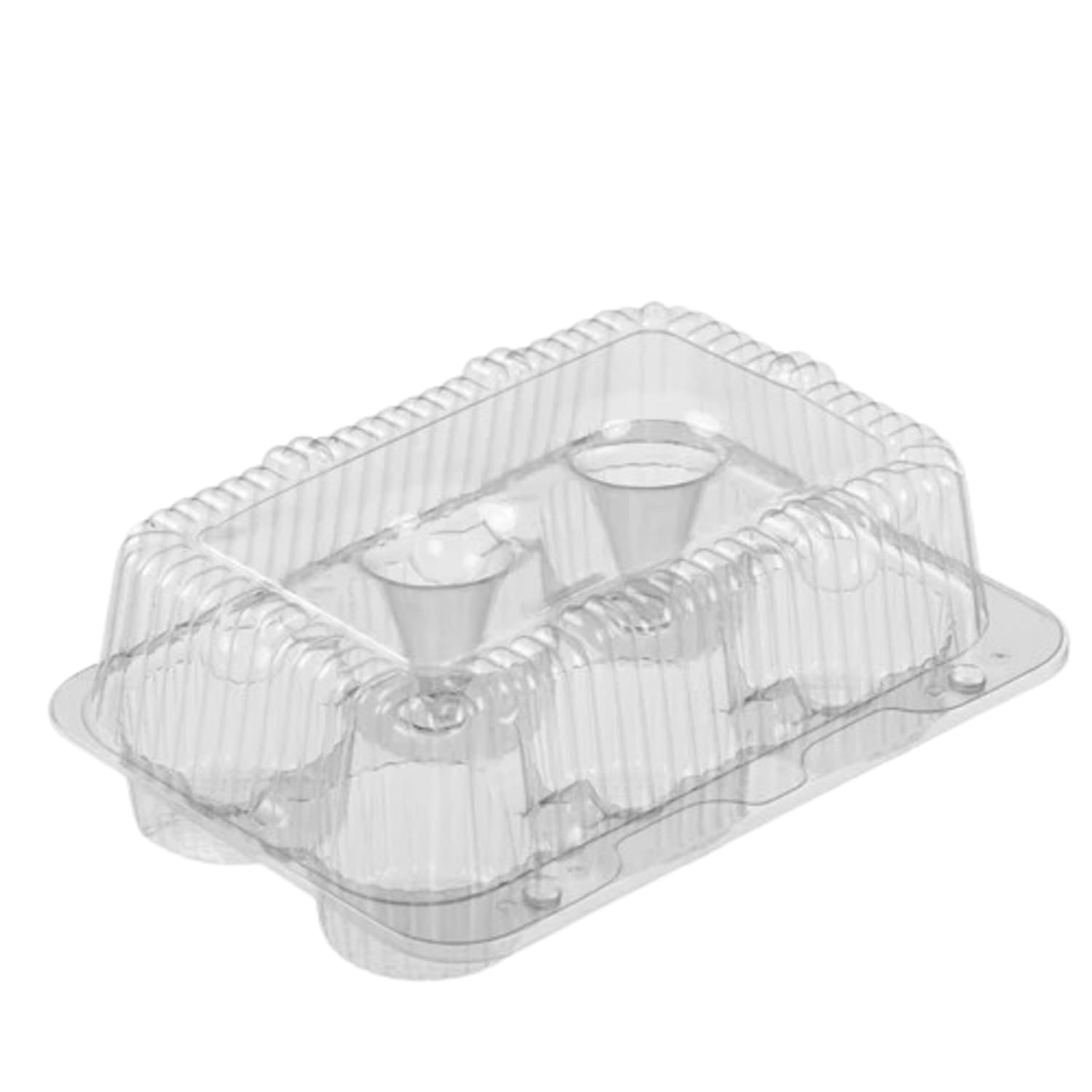 Overtax 10 Pack Clear Cupcake Boxes – Holds 6 Standard Cupcakes – Plastic Muffin Containers with Lids – Stackable, Durable Cupcake Carrier for Repeated Use