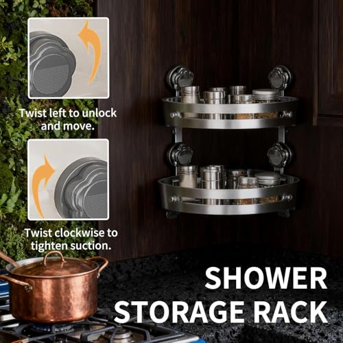 Generico Ripiani Angolari Per Doccia - Scaffale a - Ripiani Doccia Angolari Con Ventose Forti,Per Bagno Casa Appartamento Hotel Shampoo Spugna Sapone Bagnoschiuma Articoli Igienici