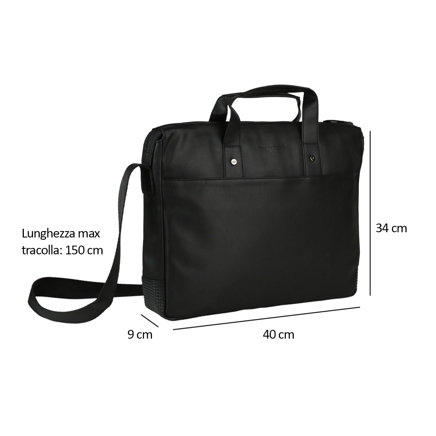 Police Borsa Lavoro Uomo Nera, in PU, Tracolla Porta PC, Messenger Portadocumenti, Ufficio, Università, Ventiquattrore Business