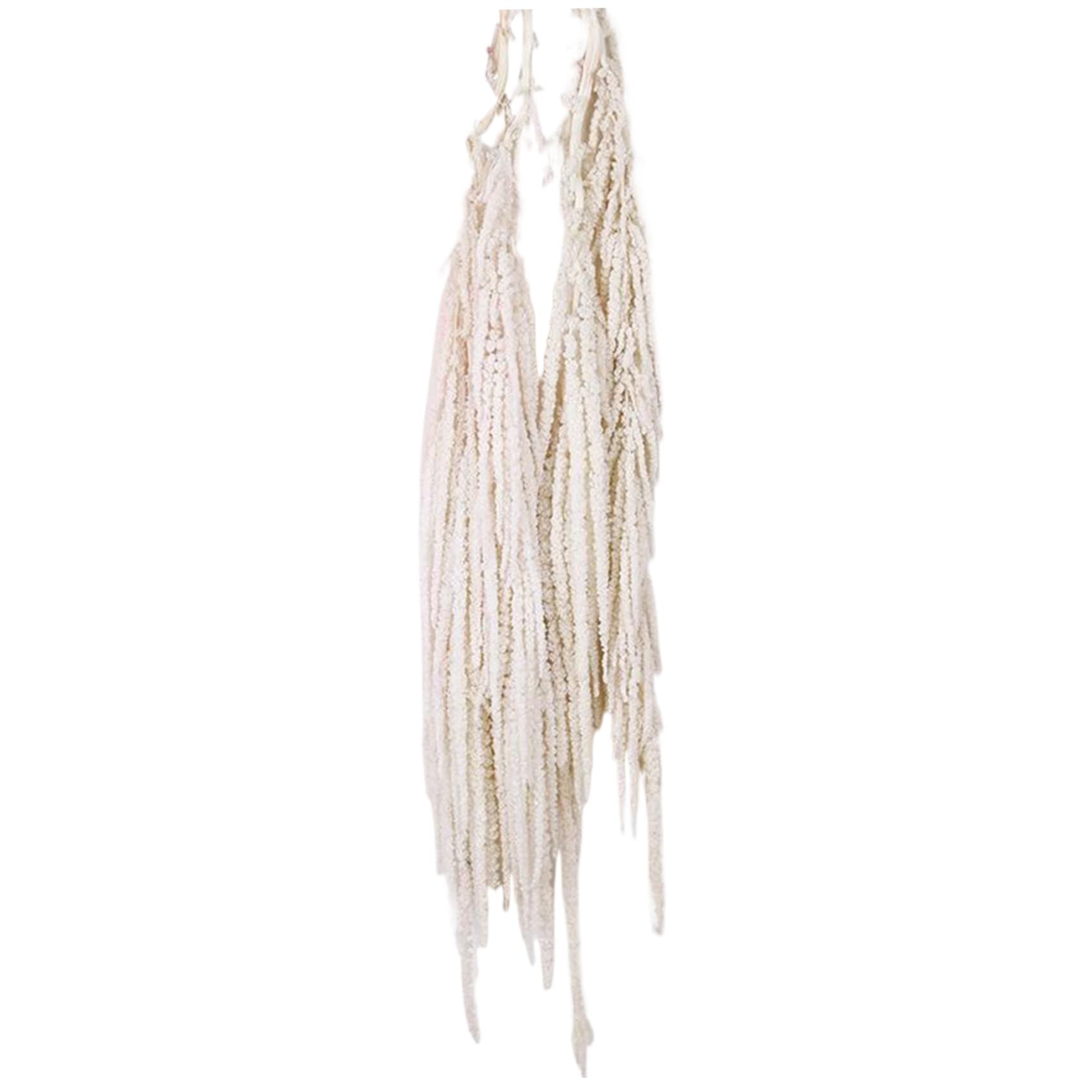 CAKEEYUM Dried Flower Bouquet, 24-31.5" Hanging Dried Amaranthus, Lifelike Natural Vine Flowers, Reusable Plants for Wedding Bouquet Wall Home Party Decor, White Flower Amar