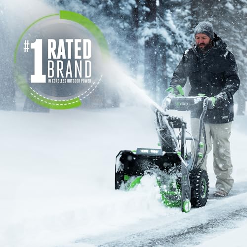 Image of EGO Power+ 24 inch Electric Snow Blower, Cordless Self-Propelled 2-Stage, Includes (2) 56V 10.0Ah Batteries and (2) Rapid Chargers