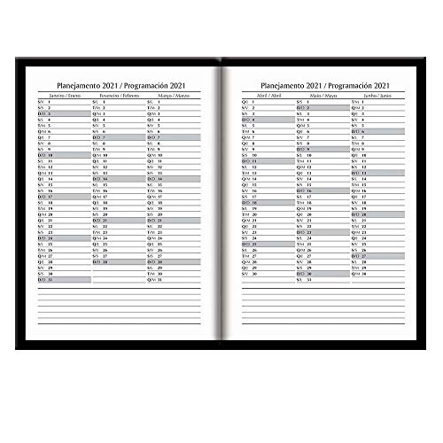 Agenda Diária Capri Couro Preta 2021 Foroni