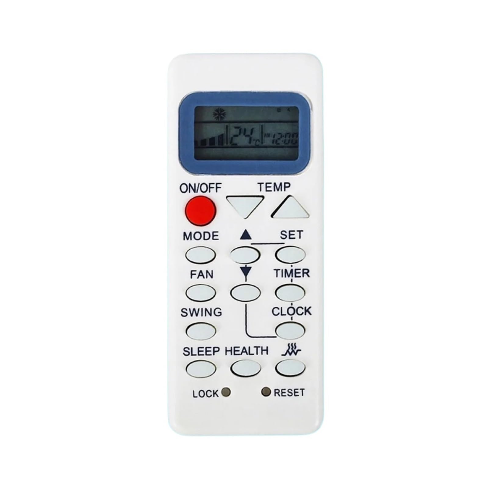 ຫລັງ view of the BCZWLWCND air conditioner remote control, showing the battery compartment cover.